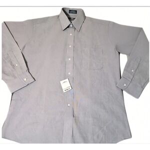 NEW Stanford Wrinkle Free Broadcloth Point Collar Dress Shirt Size 15  34/35 NEW